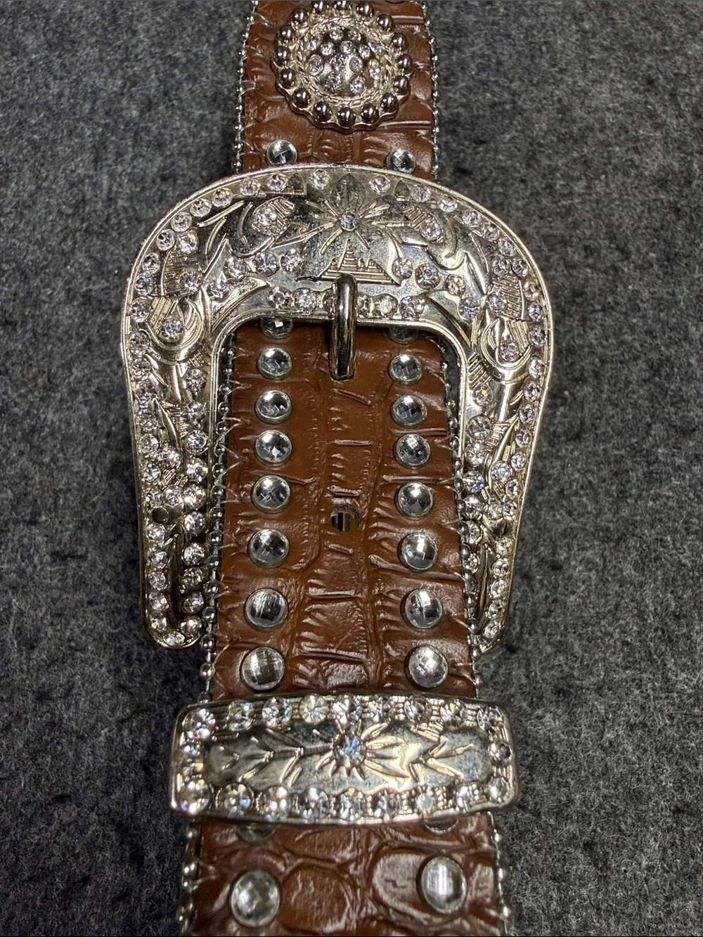 Nocona Tan Leather Studded Western Belt